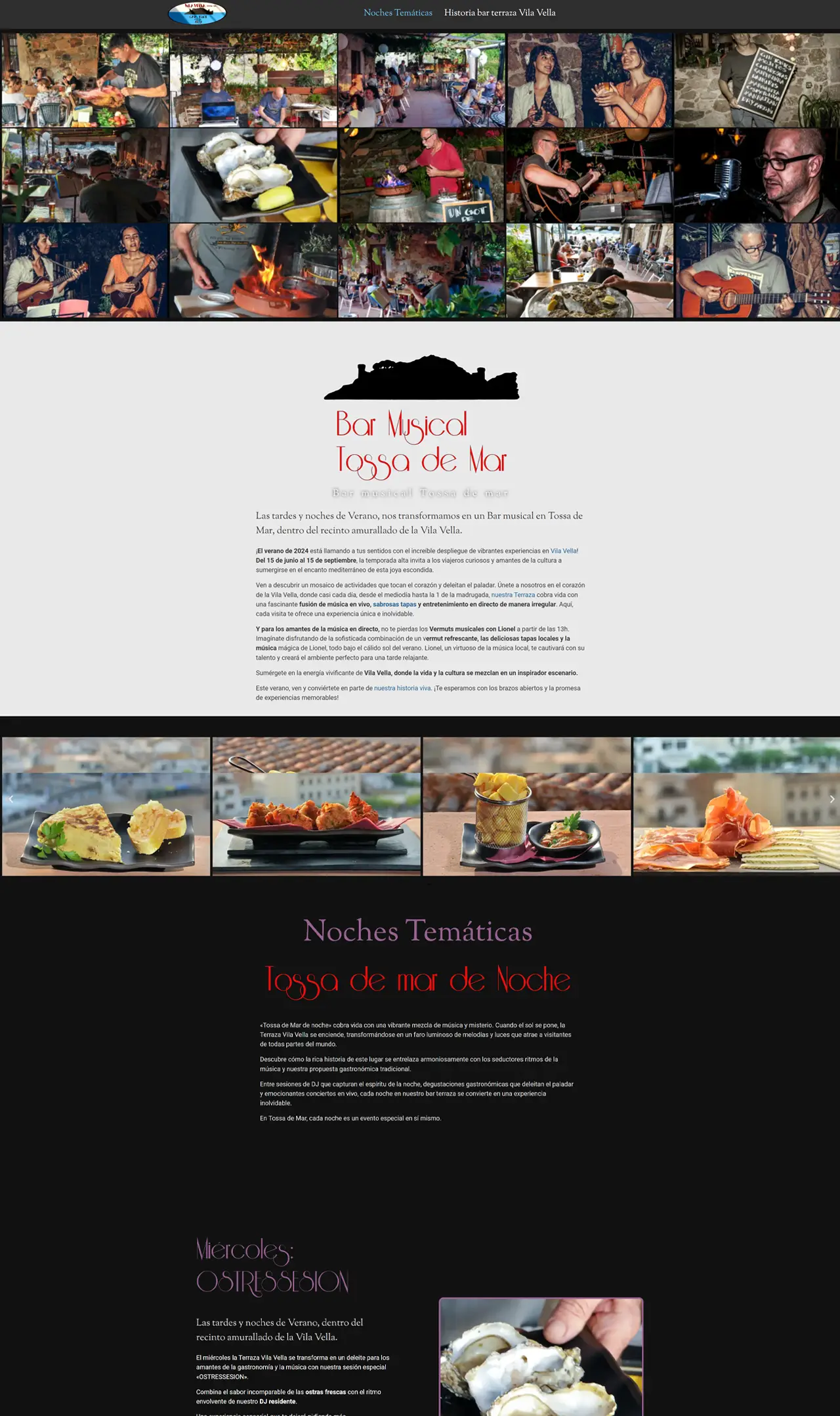 diseño web restaurante vila vella noches